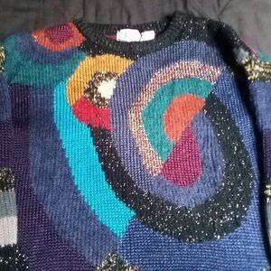 Vintage TJW Abstract Geometric Crewneck Sweater